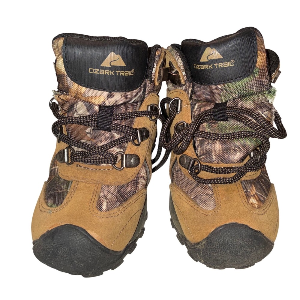 Ozark Trail Youth Camo Hiking Boots Tan Brown Camouflage Size 12 YTH Outdoor